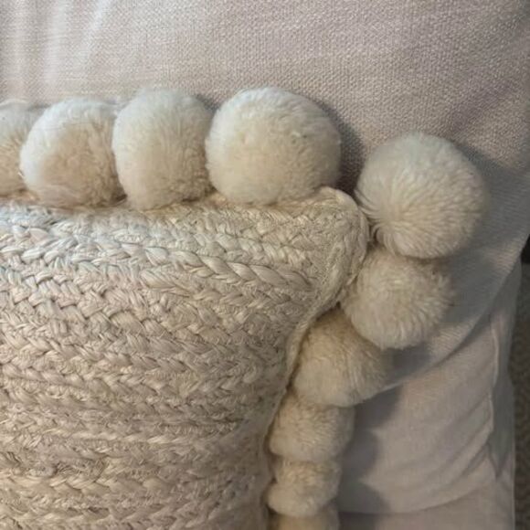 Beige Textured Throw Pillow - Picture 3 of 5